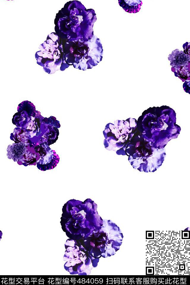 优雅清新淡雅数码印花华亿平台下载（图片编号: 484059） - 瓦栏（Walan）