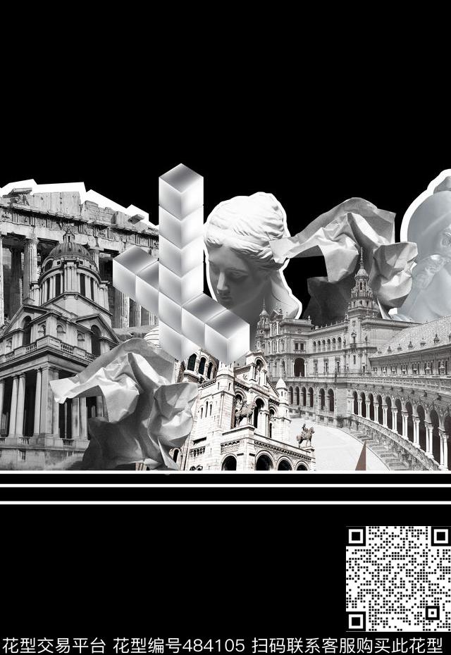 T恤卫衣夹克潮流时尚欧式建筑数码印花华亿平台下载（图片编号: 484105） - 瓦栏（Walan）