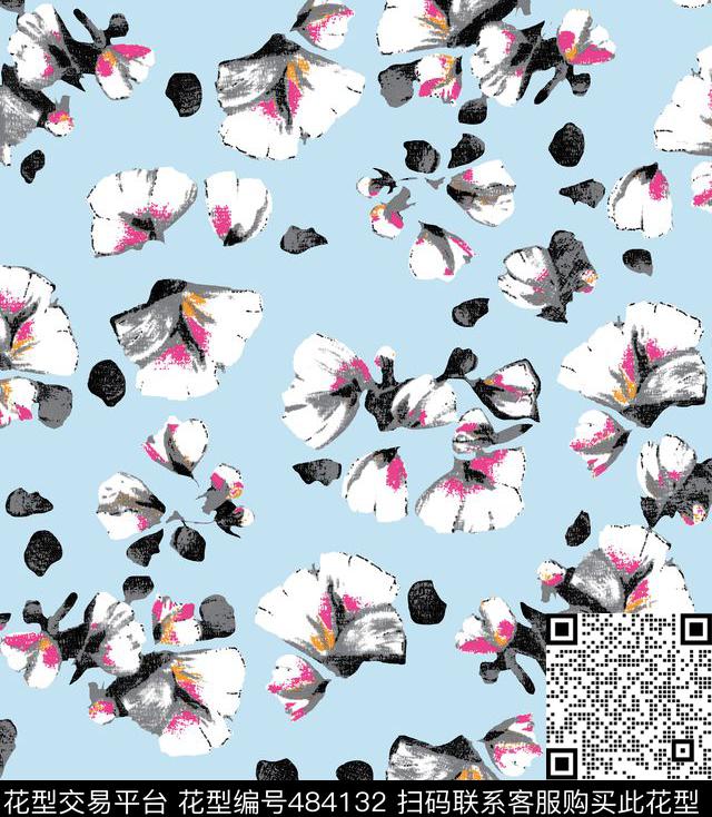 小扇花抽象石头数码印花华亿平台下载（图片编号: 484132） - 瓦栏（Walan）