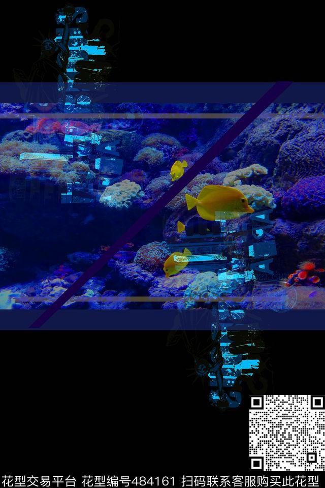 定位海洋风植物数码印花华亿平台下载（图片编号: 484161） - 瓦栏（Walan）