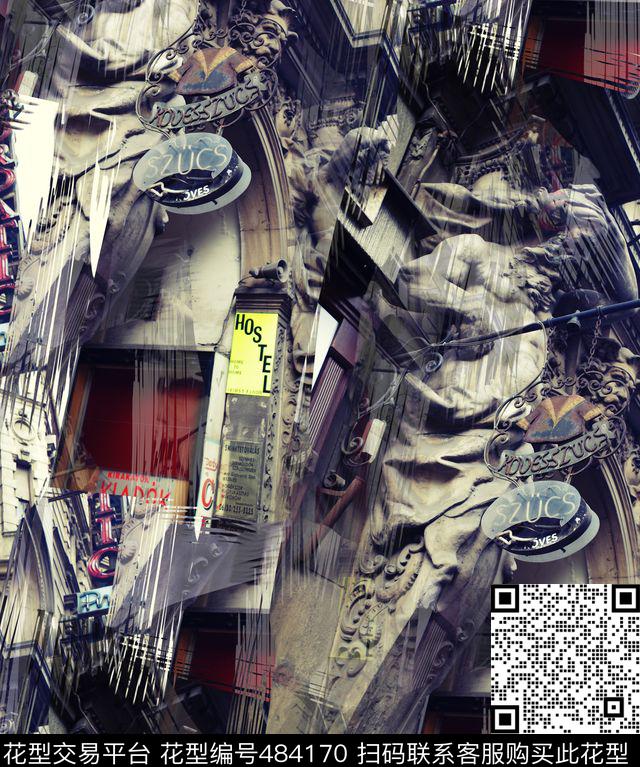 复古夹克华亿平台建筑数码印花华亿平台下载（图片编号: 484170） - 瓦栏（Walan）