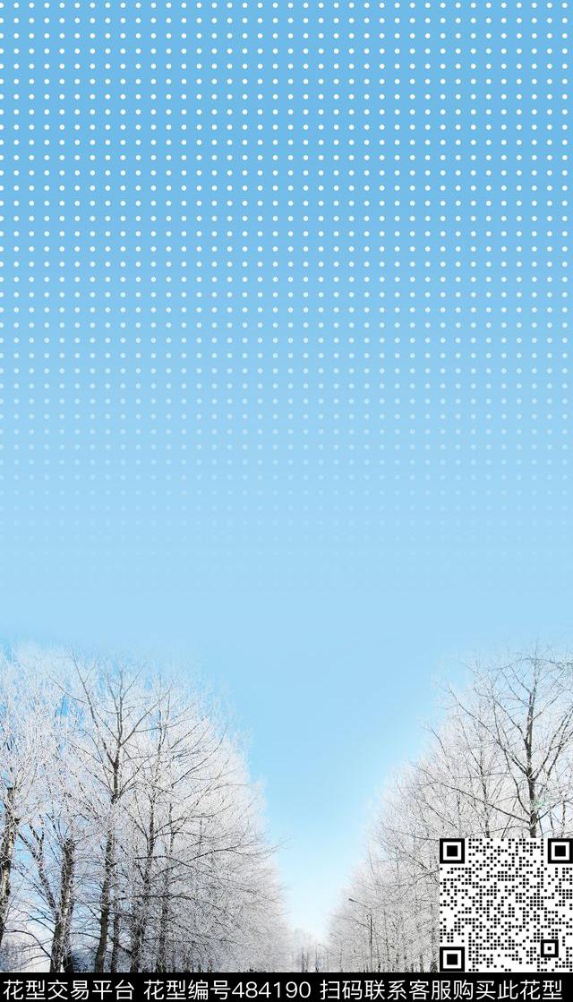 冰霜雪地白桦树数码印花华亿平台下载（图片编号: 484190） - 瓦栏（Walan）