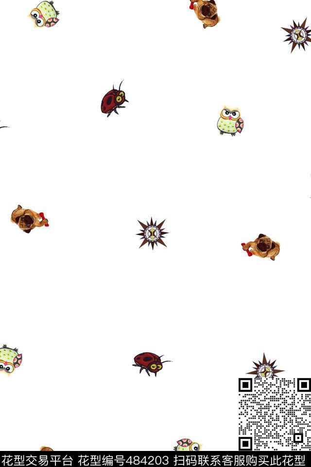 仿绣花小物件小动物数码印花华亿平台下载（图片编号: 484203） - 瓦栏（Walan）