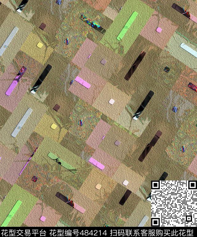 复古几何夹克华亿平台数码印花华亿平台下载（图片编号: 484214） - 瓦栏（Walan）