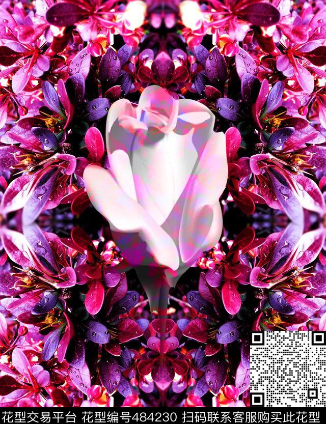 MAX-定位欧美民族风流行时尚手绘花卉数码印花华亿平台下载（图片编号: 484230） - 瓦栏（Walan）