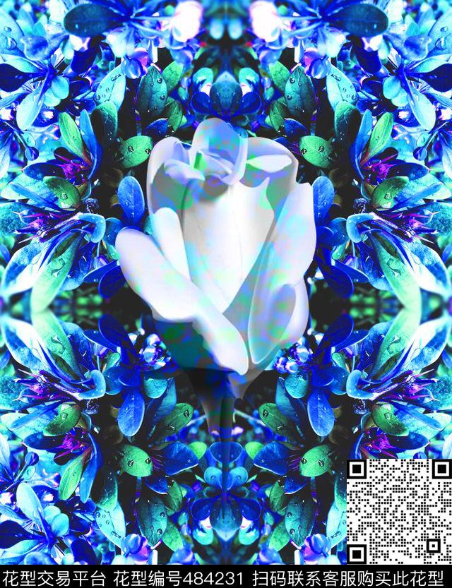 MAX-定位欧美民族风流行时尚手绘花卉数码印花华亿平台下载（图片编号: 484231） - 瓦栏（Walan）