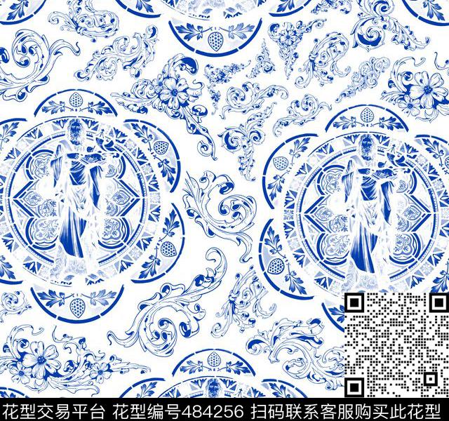 民族风欧式中国风数码印花华亿平台下载（图片编号: 484256） - 瓦栏（Walan）