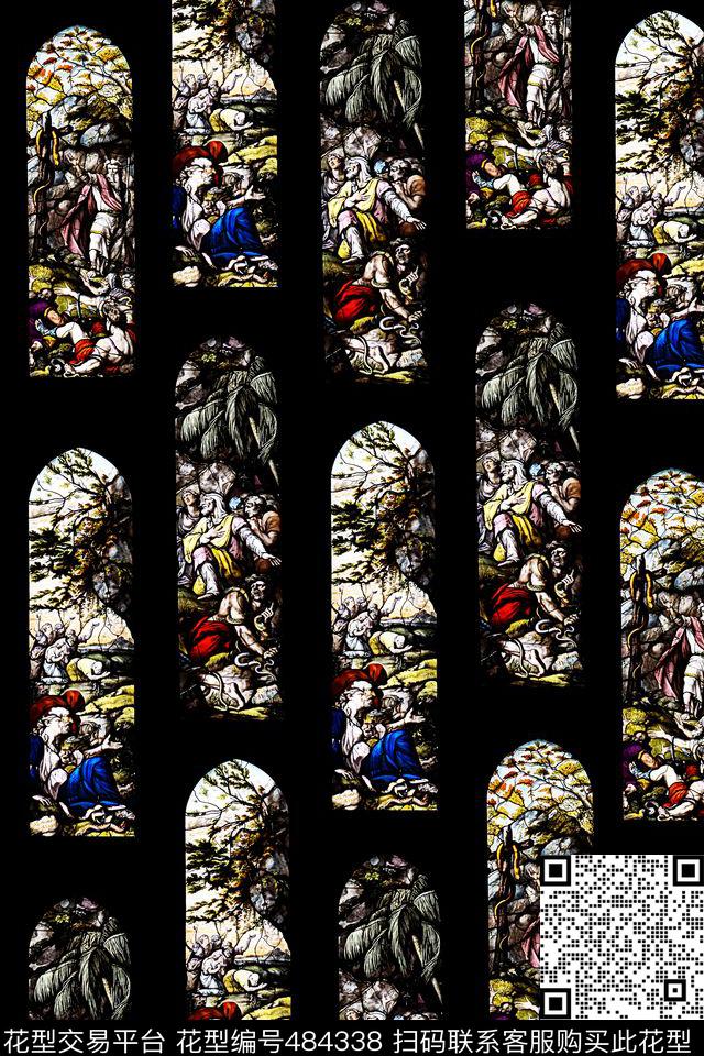 时尚欧式几何数码印花华亿平台下载（图片编号: 484338） - 瓦栏（Walan）