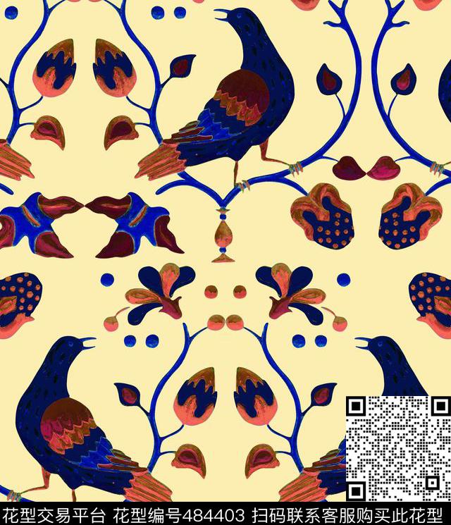 动物花卉立体数码印花华亿平台下载（图片编号: 484403） - 瓦栏（Walan）