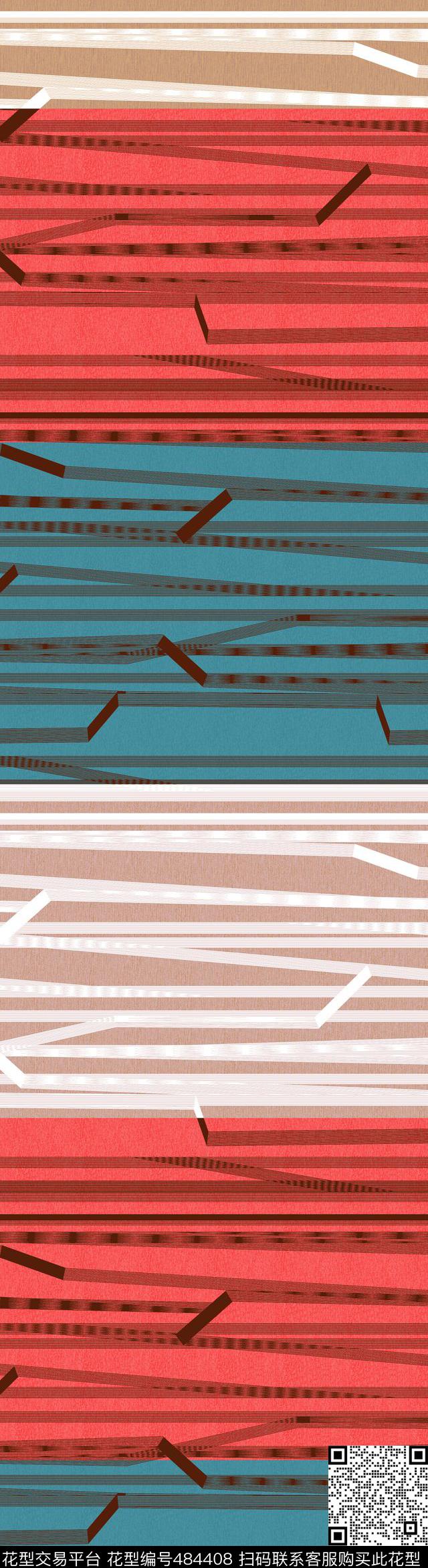 时尚复古抽象数码印花华亿平台下载（图片编号: 484408） - 瓦栏（Walan）