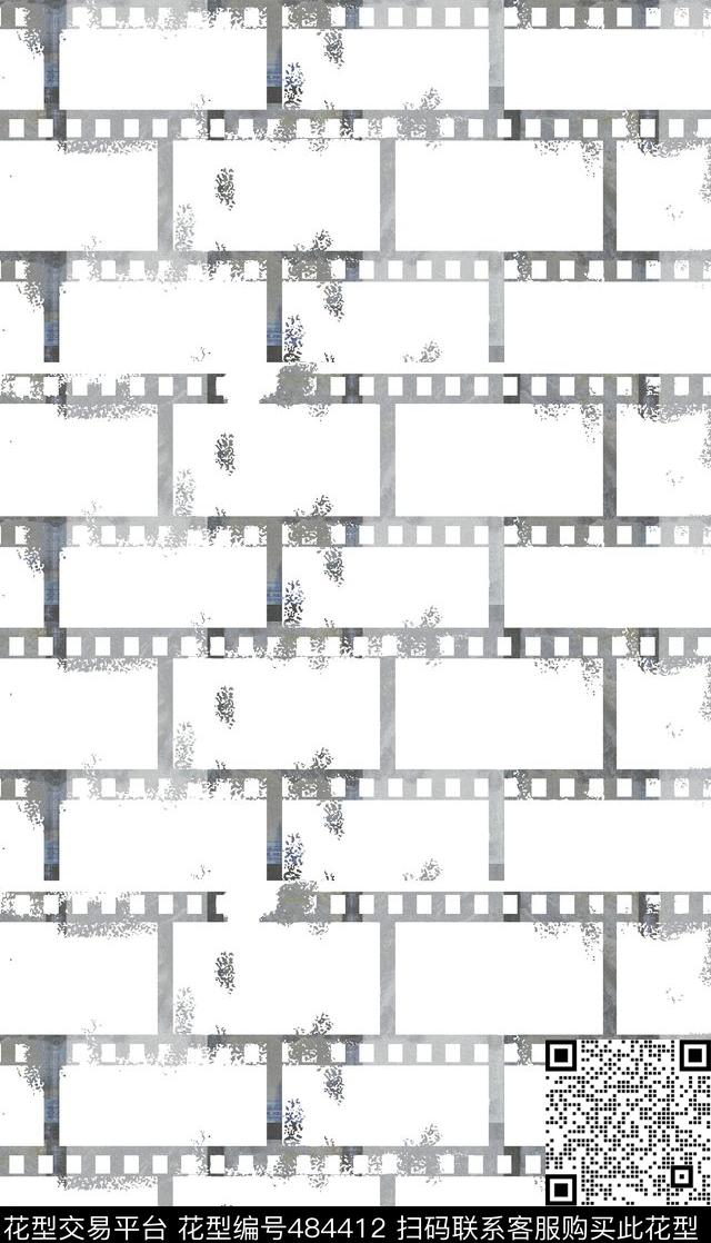 抽象胶片效果时尚传统印花华亿平台下载（图片编号: 484412） - 瓦栏（Walan）