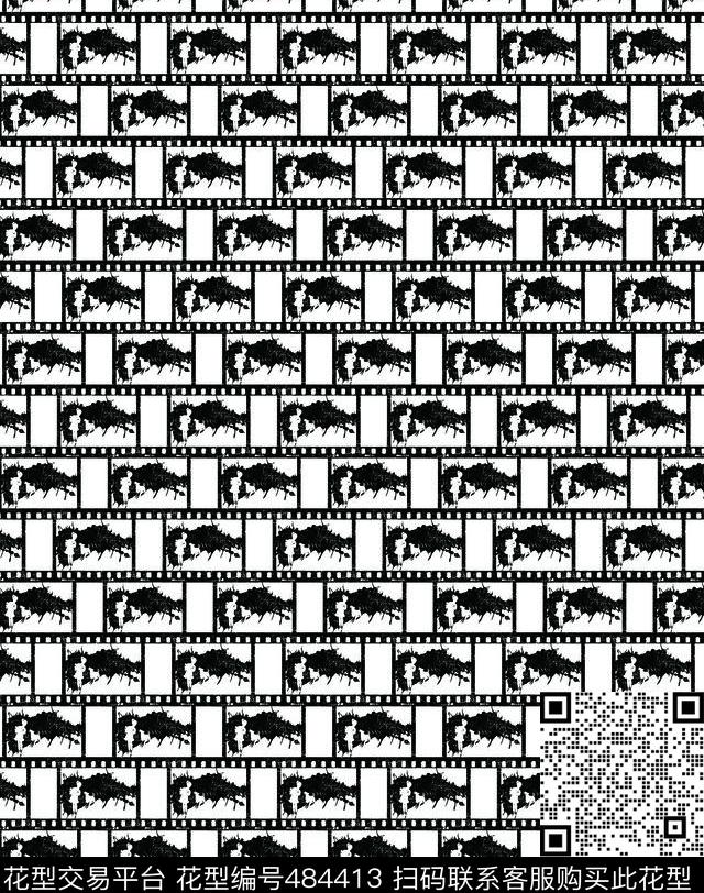 抽象胶片效果时尚数码印花华亿平台下载（图片编号: 484413） - 瓦栏（Walan）