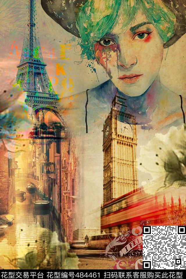 创意服装面料创意图案T恤数码印花华亿平台下载（图片编号: 484461） - 瓦栏（Walan）