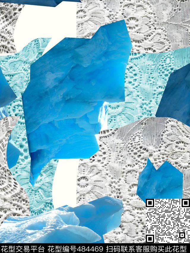冰山潮流风景数码印花华亿平台下载（图片编号: 484469） - 瓦栏（Walan）
