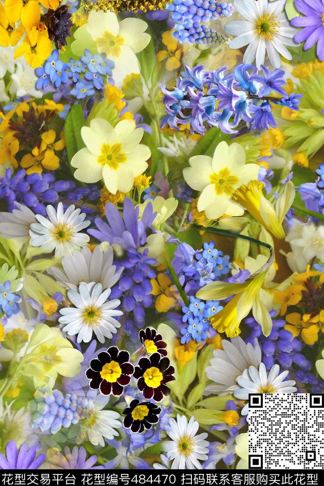 时尚美丽潮流华亿平台女装红花黄花紫花数码印花华亿平台下载（图片编号: 484470） - 瓦栏（Walan）
