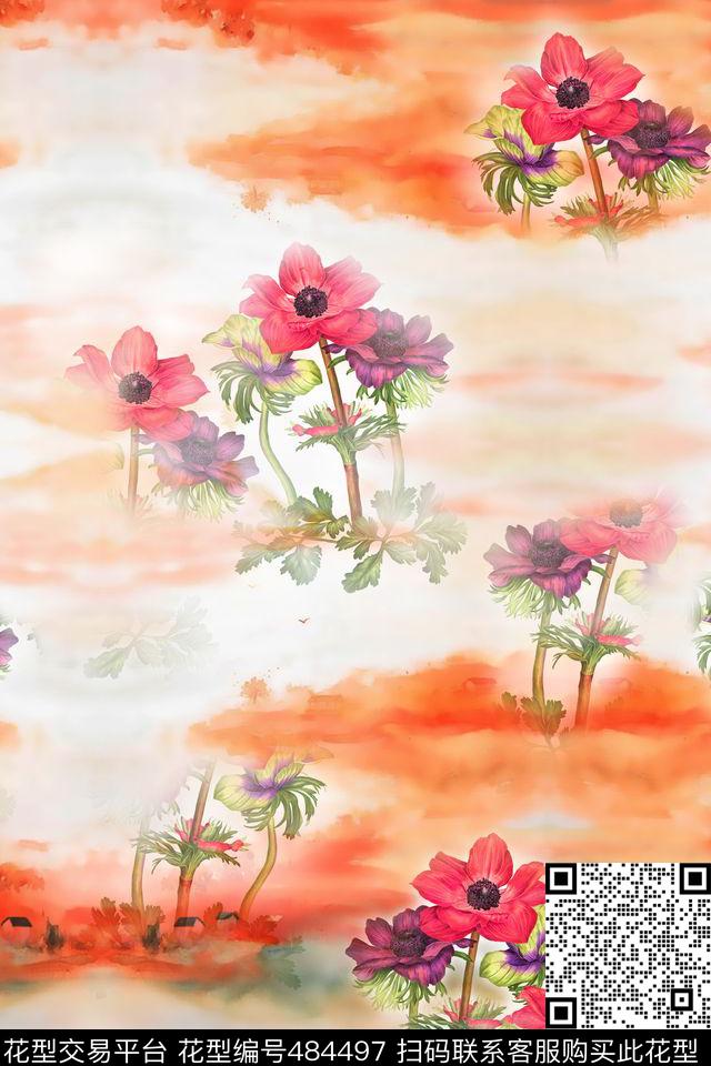 国画风景花卉小花山水数码印花华亿平台下载（图片编号: 484497） - 瓦栏（Walan）