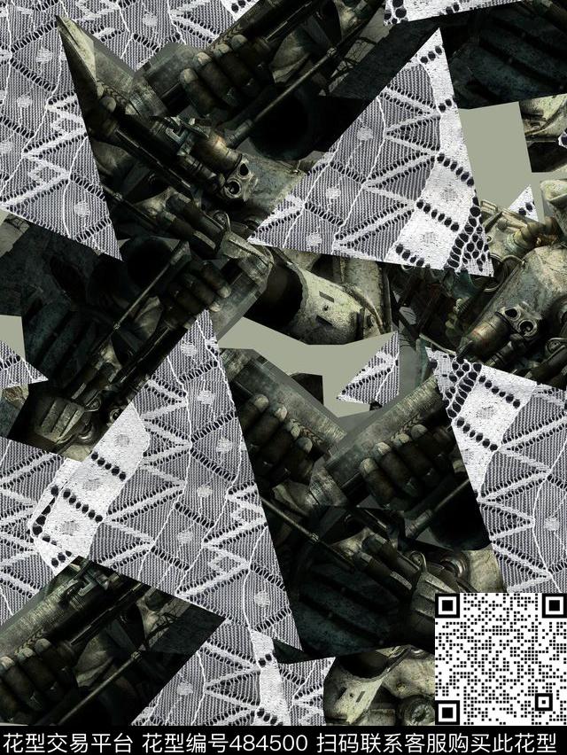 潮流复古几何数码印花华亿平台下载（图片编号: 484500） - 瓦栏（Walan）