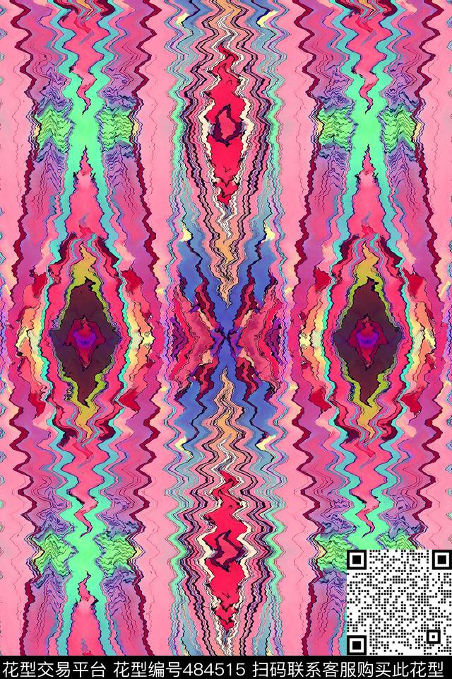 波西米亚几何纹样数码印花华亿平台下载（图片编号: 484515） - 瓦栏（Walan）