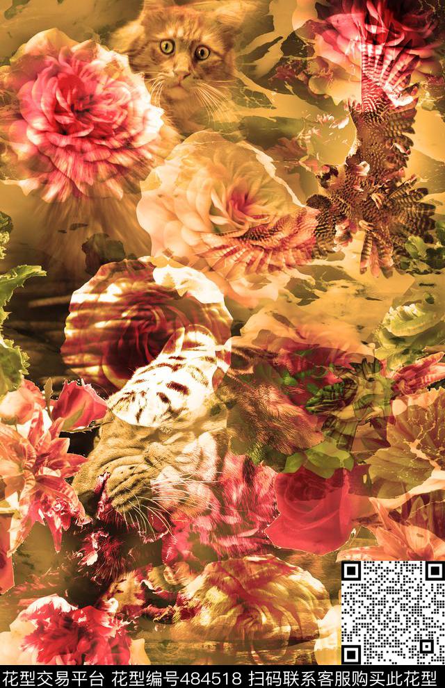 复古时尚组合动物华亿平台男装数码印花华亿平台下载（图片编号: 484518） - 瓦栏（Walan）