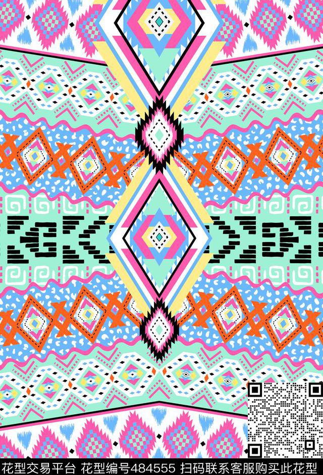 阿茲特克民族定位印花民族风格非洲部落传统印花华亿平台下载（图片编号: 484555） - 瓦栏（Walan）