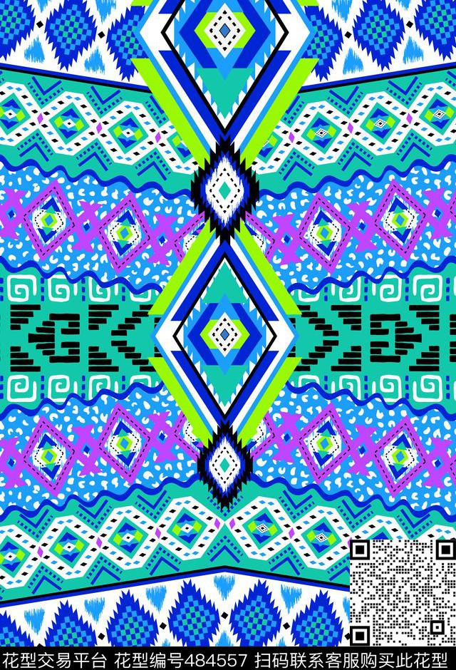 阿茲特克民族定位印花民族风格非洲部落传统印花华亿平台下载（图片编号: 484557） - 瓦栏（Walan）