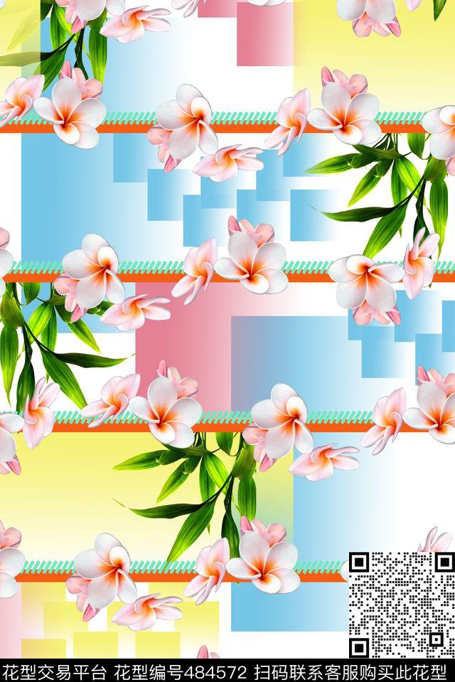大牌花卉几何数码印花华亿平台下载（图片编号: 484572） - 瓦栏（Walan）