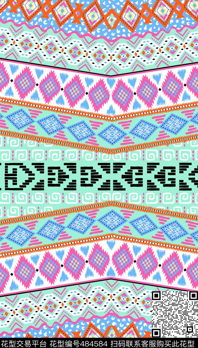 阿茲特克民族印花民族风格非洲部落传统印花华亿平台下载（图片编号: 484584） - 瓦栏（Walan）