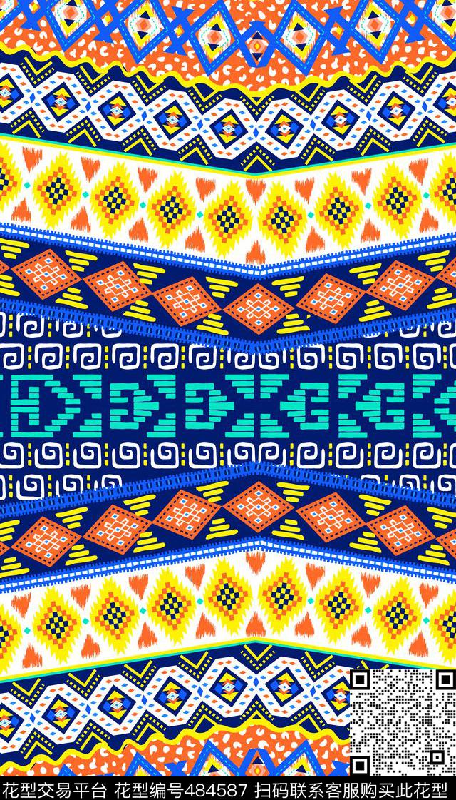 阿茲特克民族印花民族风格非洲部落传统印花华亿平台下载（图片编号: 484587） - 瓦栏（Walan）