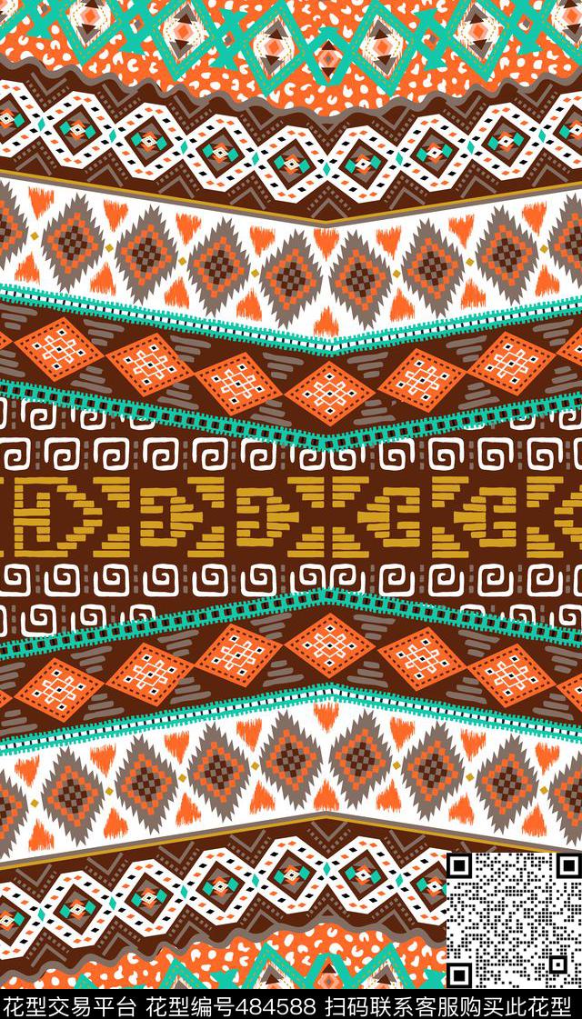 阿茲特克民族印花民族风格非洲部落传统印花华亿平台下载（图片编号: 484588） - 瓦栏（Walan）