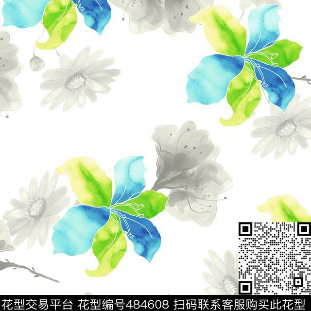 创意服装面料创意华亿平台图案花卉数码印花华亿平台下载（图片编号: 484608） - 瓦栏（Walan）