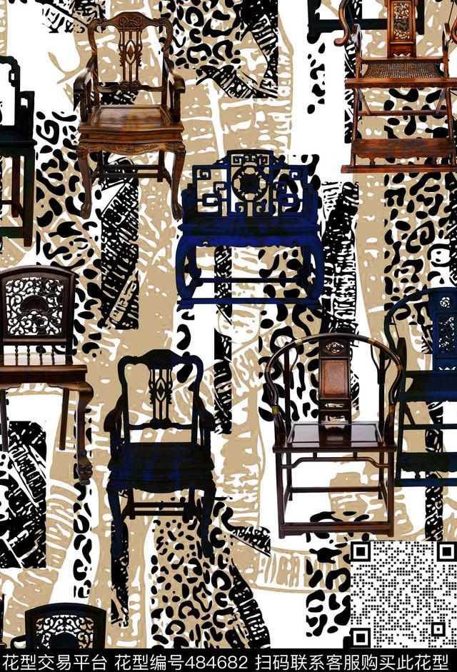 中国风古典家具数码印花华亿平台下载（图片编号: 484682） - 瓦栏（Walan）