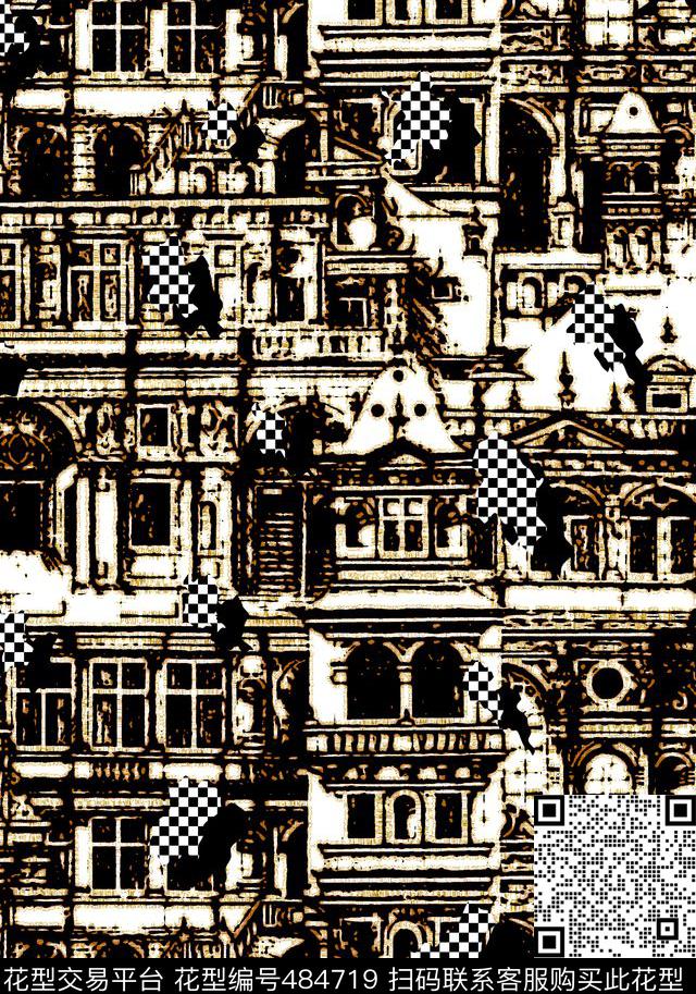 欧式建筑印象数码印花华亿平台下载（图片编号: 484719） - 瓦栏（Walan）