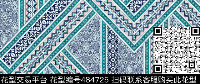 几何波浪条15年第三季传统印花华亿平台下载（图片编号: 484725） - 瓦栏（Walan）