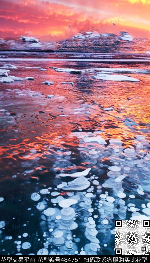 流行时尚风景定位数码印花华亿平台下载（图片编号: 484751） - 瓦栏（Walan）