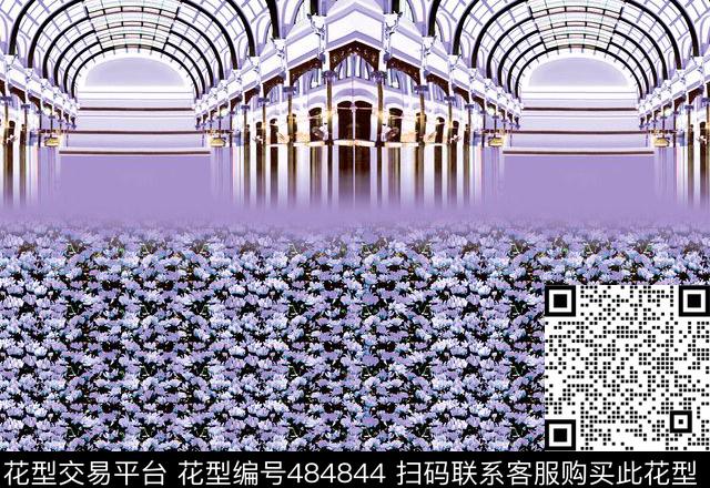 花卉景观女装数码印花华亿平台下载（图片编号: 484844） - 瓦栏（Walan）