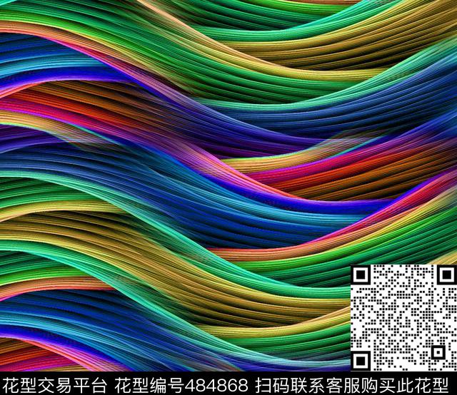 抽象多彩华丽数码印花华亿平台下载（图片编号: 484868） - 瓦栏（Walan）