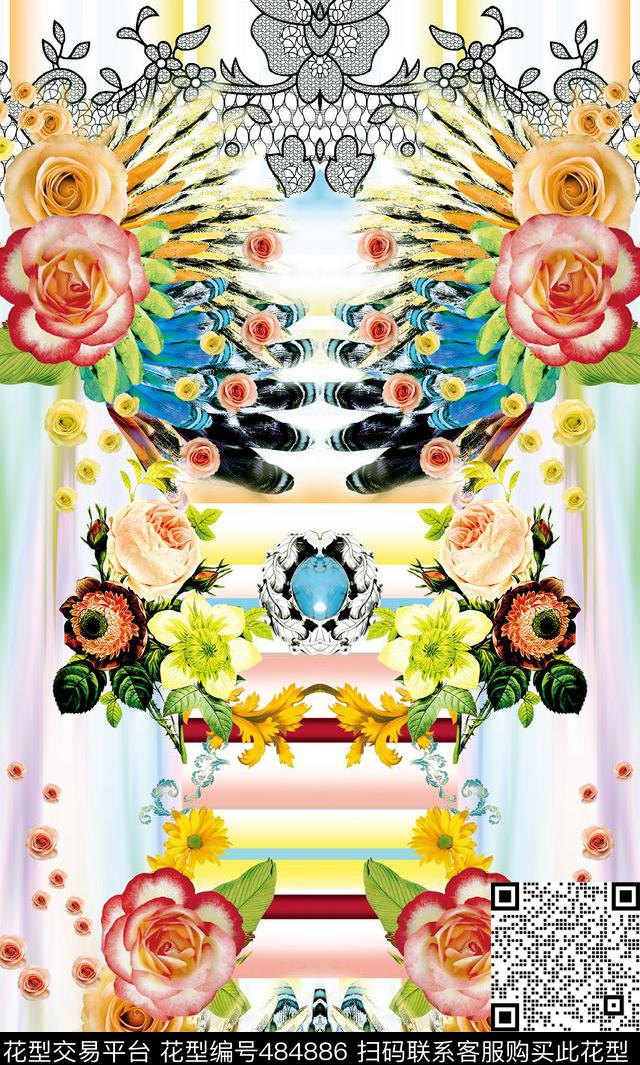 定位花卉女装数码印花华亿平台下载（图片编号: 484886） - 瓦栏（Walan）