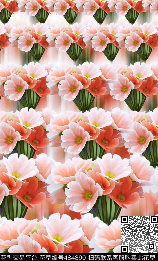 流行时尚幻彩底纹渐变清爽花卉欧美数码印花华亿平台下载（图片编号: 484890） - 瓦栏（Walan）