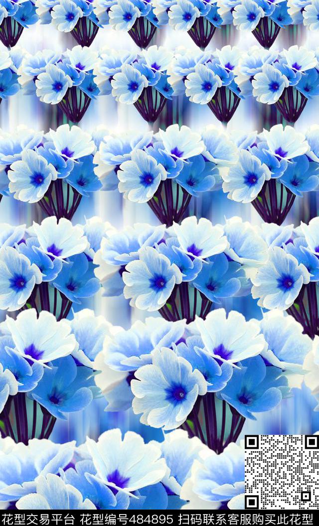 流行时尚幻彩底纹渐变清爽花卉欧美数码印花华亿平台下载（图片编号: 484895） - 瓦栏（Walan）