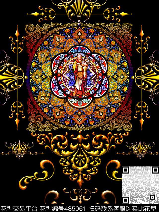 T恤花卉欧式数码印花华亿平台下载（图片编号: 485061） - 瓦栏（Walan）