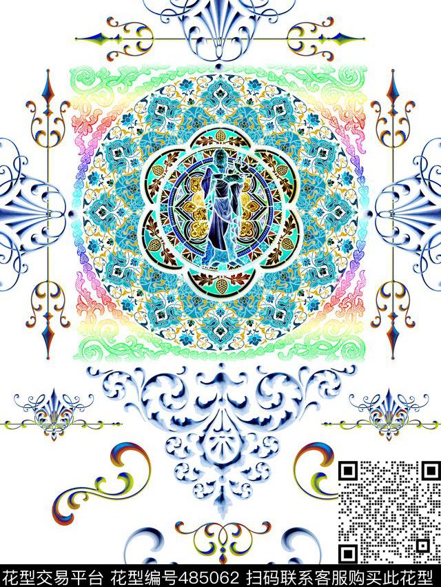 T恤花卉欧式数码印花华亿平台下载（图片编号: 485062） - 瓦栏（Walan）