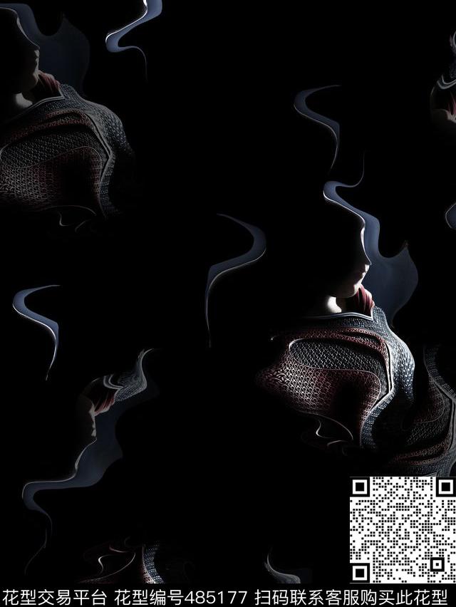 抽象烟雾男装华亿平台数码印花华亿平台下载（图片编号: 485177） - 瓦栏（Walan）
