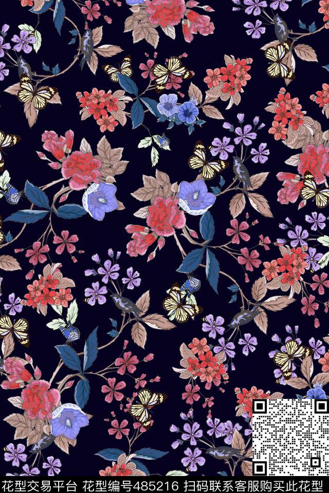 中老年小碎花数码印花华亿平台下载（图片编号: 485216） - 瓦栏（Walan）