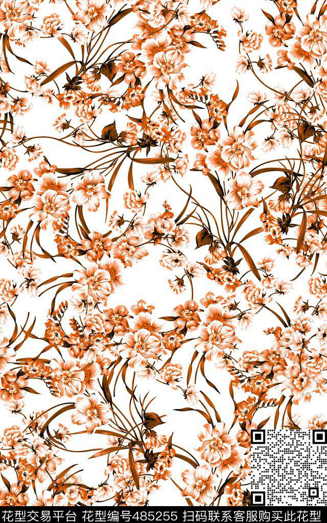 青花瓷数码印花欧美大片数码印花华亿平台下载（图片编号: 485255） - 瓦栏（Walan）