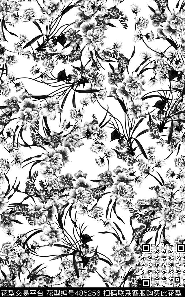 青花瓷数码印花欧美大片数码印花华亿平台下载（图片编号: 485256） - 瓦栏（Walan）