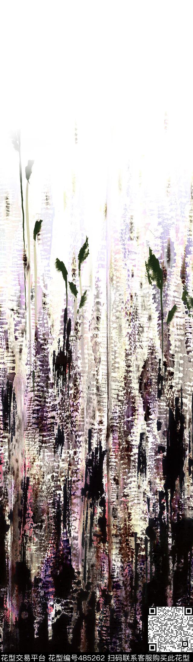 抽象写意暗色数码印花华亿平台下载（图片编号: 485262） - 瓦栏（Walan）