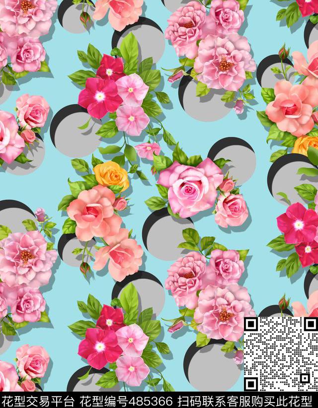 波点立体波点时尚清爽数码印花华亿平台下载（图片编号: 485366） - 瓦栏（Walan）