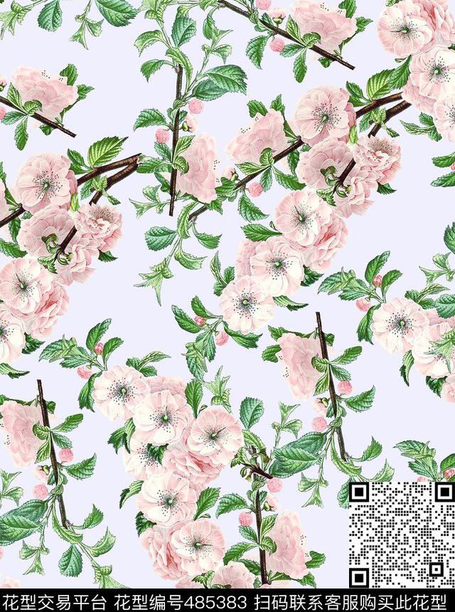 水彩小花花卉纯底年轻数码印花数码印花华亿平台下载（图片编号: 485383） - 瓦栏（Walan）