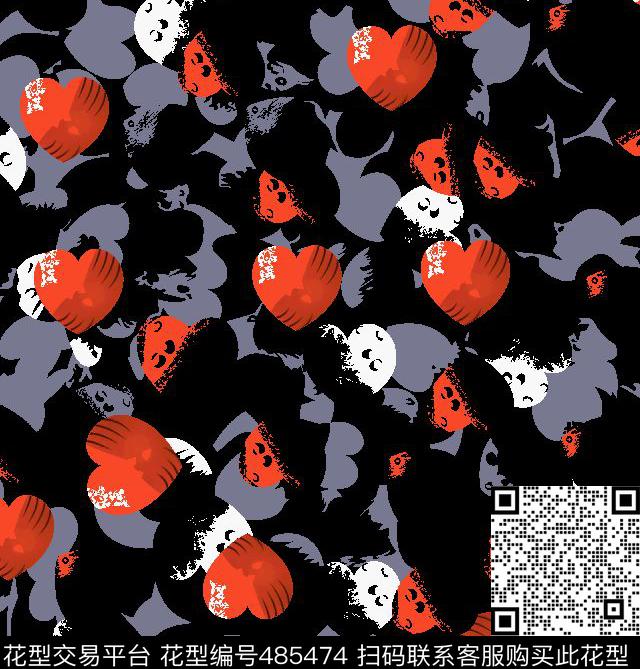 男装华亿平台时尚大牌桃心传统印花华亿平台下载（图片编号: 485474） - 瓦栏（Walan）