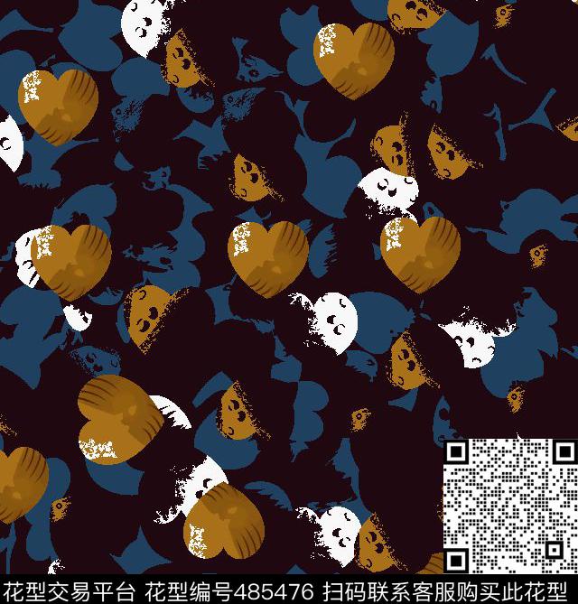 男装华亿平台时尚大牌桃心传统印花华亿平台下载（图片编号: 485476） - 瓦栏（Walan）